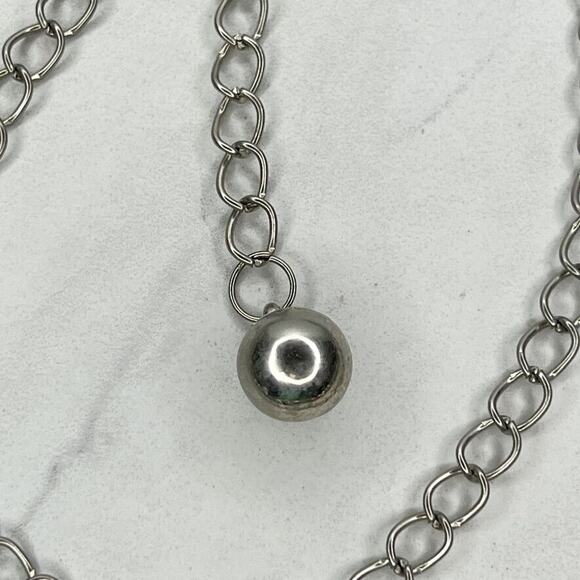 Silver Tone Braided Woven Chain Link Belt Y2K Festival One Size (OS) ✨ - Picture 10 of 10